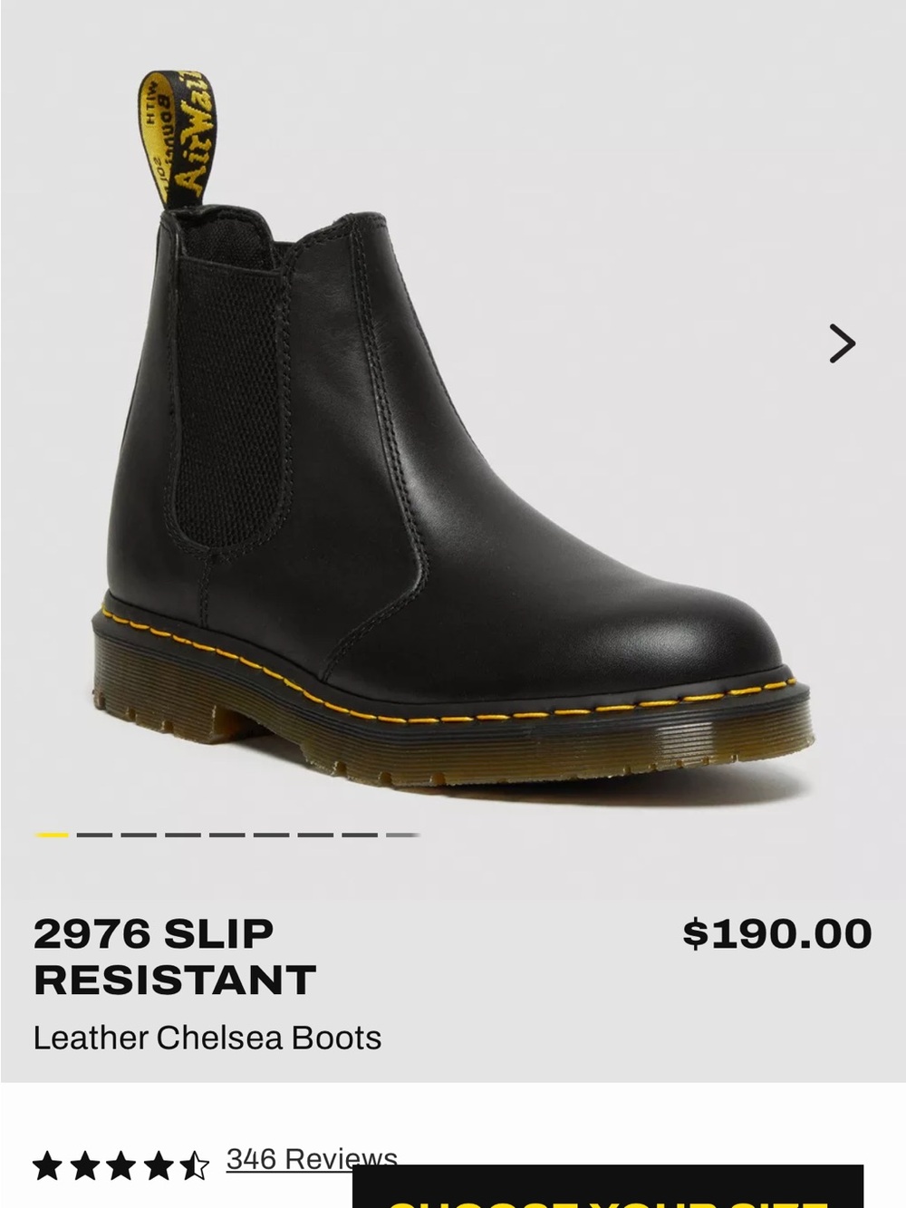 Dr. Martens Tan and Black Leather Ankle Boots. 2976 SLIP RESISTANT